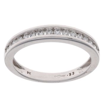 9ct White Gold 0.33ct Brilliant Cut Diamond Half Eternity Ring