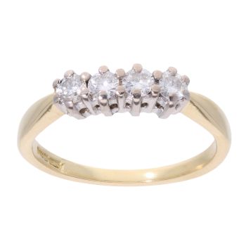 18ct Yellow Gold 0.33ct Diamond Four Stone Ring