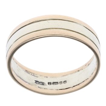 9ct Yellow and White Gold Wedding Band 5mm