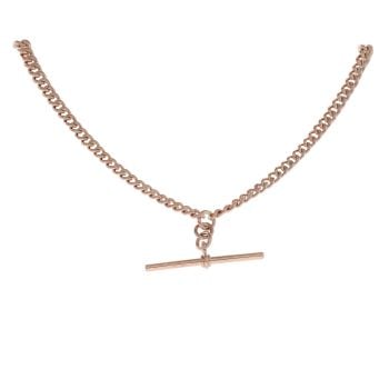 9ct Rose Gold Albert T-Bar 20"