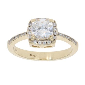 9ct Yellow Gold Cubic Zirconia Cluster Ring