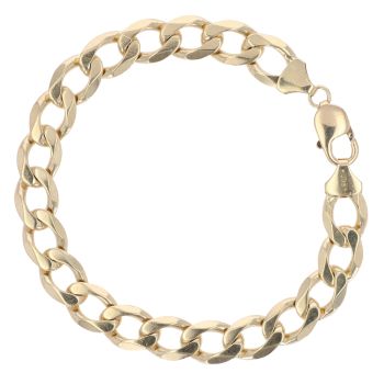 9ct Yellow Gold Curb Bracelet 9"