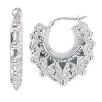 Silver Creole Hoop Earrings By Icesia