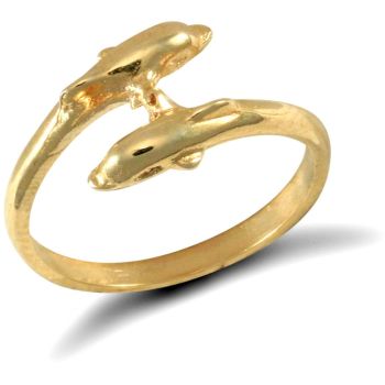 9ct Yellow Gold Baby Dolphin Ring