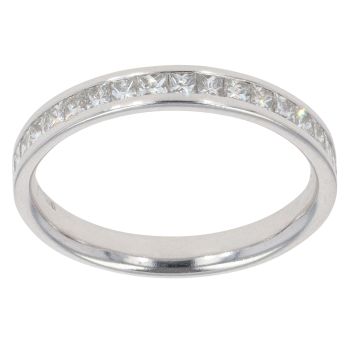 18ct White Gold 0.50ct Princess Cut Diamond Half Eternity Ring