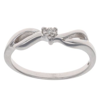 Silver Cubic Zirconia Solitaire Fancy Ring