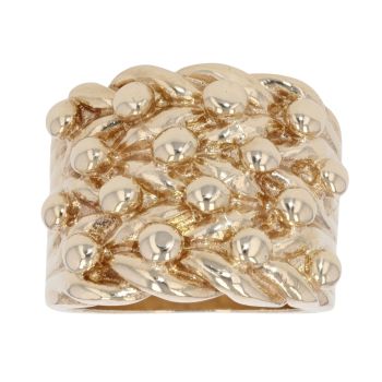 9ct Yellow Gold Four Row Keeper Ring