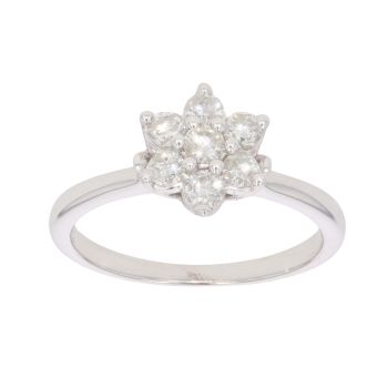 9ct White Gold 0.50ct Brilliant Cut Diamond Cluster Ring