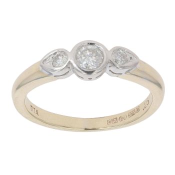 9ct Yellow Gold 0.25ct Diamond Trilogy Ring