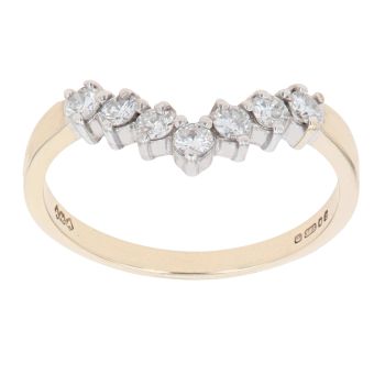 9ct Yellow Gold 0.33ct Diamond Wishbone Ring