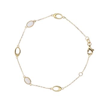 9ct Yellow Gold Created Opal Bracelet 7.5"