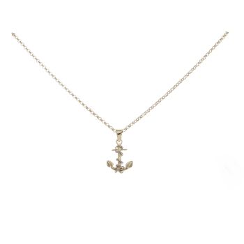 14ct Yellow & White Gold Child's Anchor Pendant & Chain