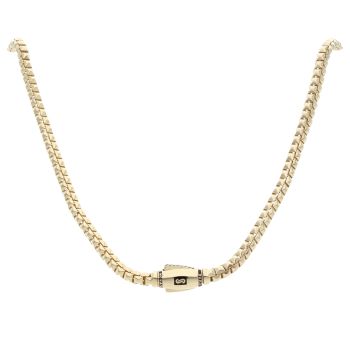 14ct Yellow Gold Monaco Cube Plain Lock Chain 28"
