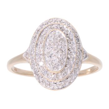 9ct Yellow Gold 0.25ct Diamond Cluster Ring