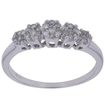 9ct White Gold 0.30ct Brilliant Cut Diamond Cluster Ring