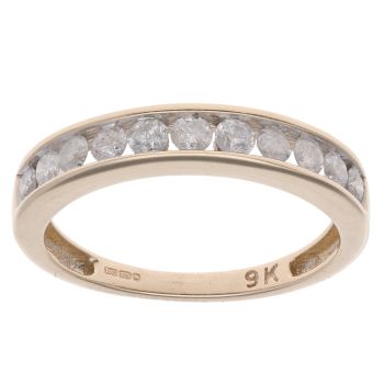9ct Yellow Gold 0.75ct Brilliant Cut Diamond Half Eternity Ring