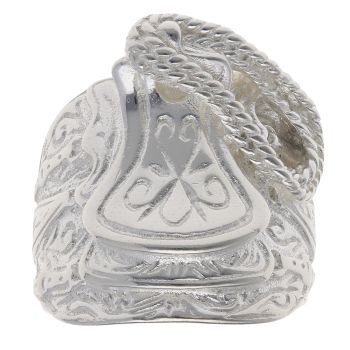 Silver Patterned Saddle Ring By Icesia Gents