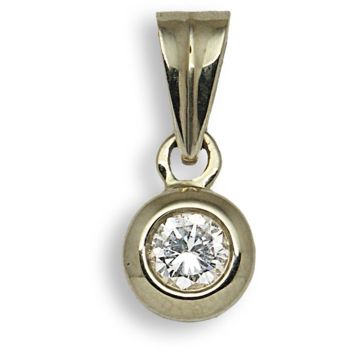 9 Carat Yellow Gold 25pts Rubover Pendant