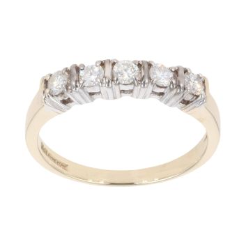 9ct Yellow Gold 5 Stone 0.35ct Diamond Ring