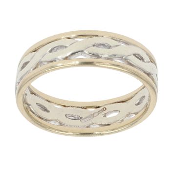 9ct Yellow and White Gold Celtic Band
