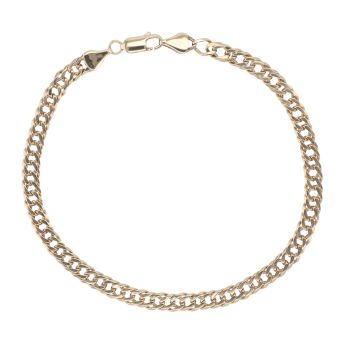 9ct Yellow Gold Double Curb Bracelet 9"