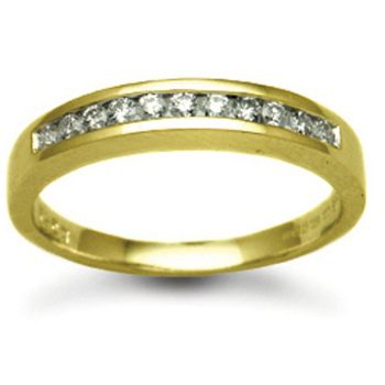 18 Carat Yellow Gold 25pts Channel Set Diamond Ring