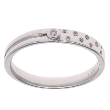 9ct White Gold 0.10ct Diamond Fancy Ring