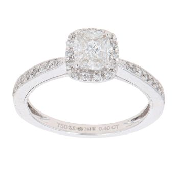 18ct White Gold 0.40ct Brilliant And Pie Cut Diamond Cluster Ring