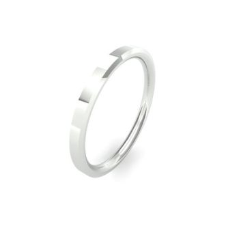 18ct White Gold 2mm Soft Chamfered Edge Wedding Band