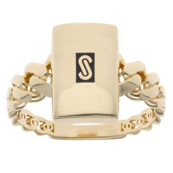 14ct Yellow Gold Monaco Classic Plain Signet Ring