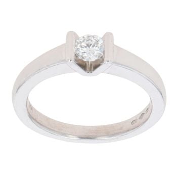 Platinum 0.20ct Brilliant Cut Diamond Solitaire Ring
