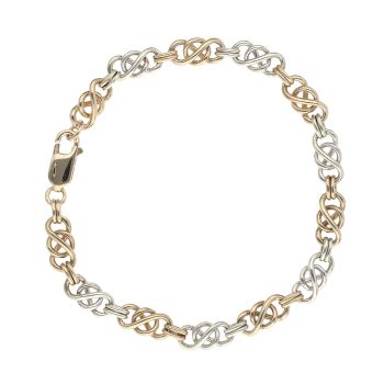 9ct Yellow and White Gold Celtic Bracelet 7.5"