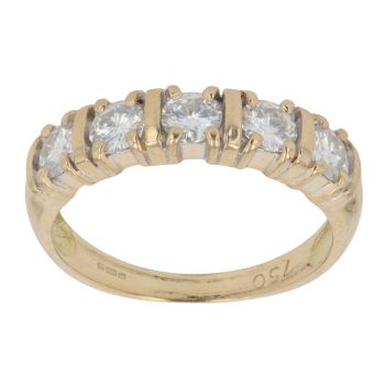 18ct Yellow Gold Moissanite Five Stone Ring