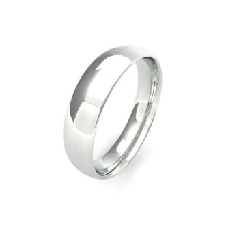 Platinum 5mm Traditional Court Wedding Band