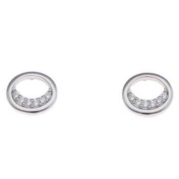 925 Sterling Silver Cubic Zirconia Circle Earrings