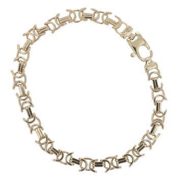 9ct Yellow Gold Flat Byzantine Bracelet 7"