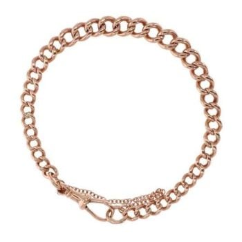 9ct Rose Gold Albert Bracelet 8"