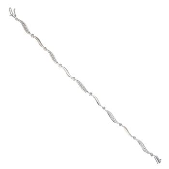 18ct White Gold 0.50ct Brilliant Cut Diamond Bracelet 6.5"