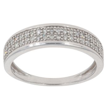 9ct White Gold 0.20ct Brilliant Cut Diamond Fancy Ring