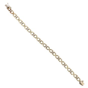 9ct Yellow and White Gold Fancy Bracelet 7.5"