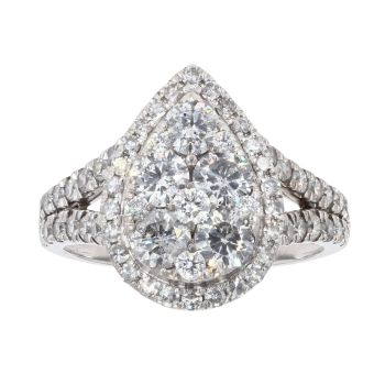 18ct White Gold 1.50ct Diamond Cluster Ring