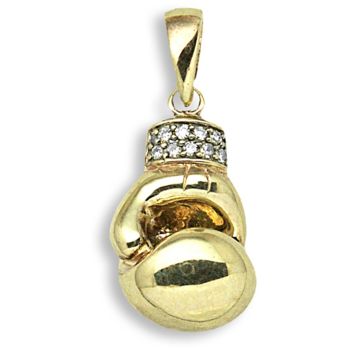 9ct Yellow Gold 0.06ct Boxing Glove Pendant