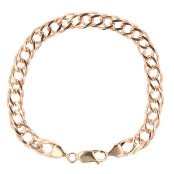9ct Yellow Gold Double Curb Bracelet 7.5"