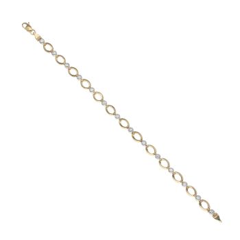9ct Yellow Gold Cubic Zirconia Bracelet 7.5"
