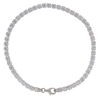 Silver Cubic Zirconia Tennis Bracelet 8" By Icesia