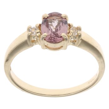 18ct Yellow Gold Smoky Quartz And Cubic Zirconia Ring