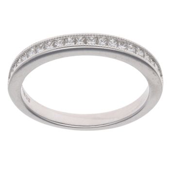 18ct White Gold 0.33ct Princess Cut Diamond Half Eternity Ring
