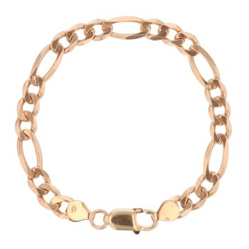 9ct Yellow Gold Figaro Bracelet 7"