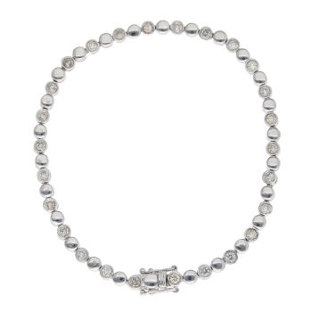 9ct White Gold 1.25ct Brilliant Cut Diamond Bracelet 7.5"