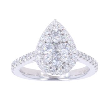 Platinum 1.00ct Diamond Cluster Ring